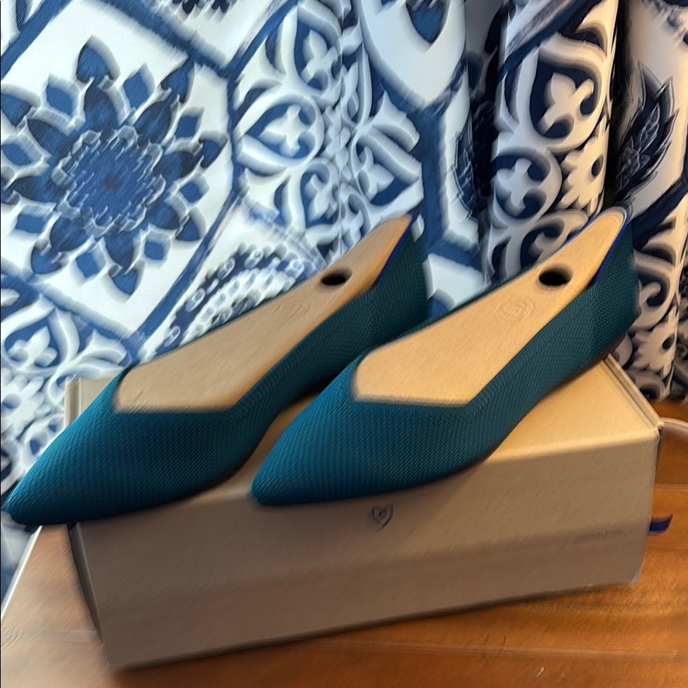 Rothys deep teal points - brand new